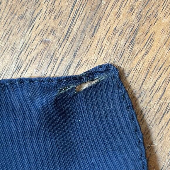 Vintage JG Hook square scarf silky navy gold white made in Italy with FLAWS - Picture 10 of 10